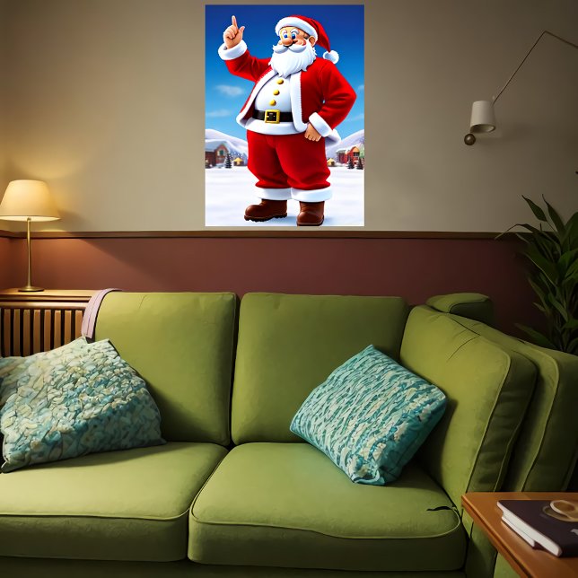 Santa Claus outside in the snow | AI Art Poster (Creator Uploaded)