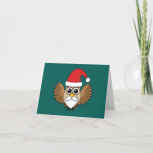 Santa Claus Owl Card