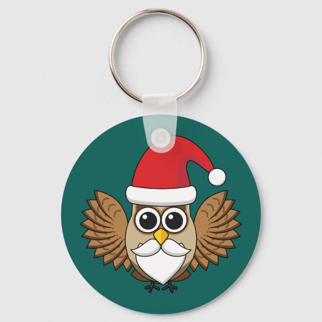 Santa Claus Owl Key Ring (Front)
