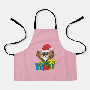 Santa Claus Owl with Presents Apron
