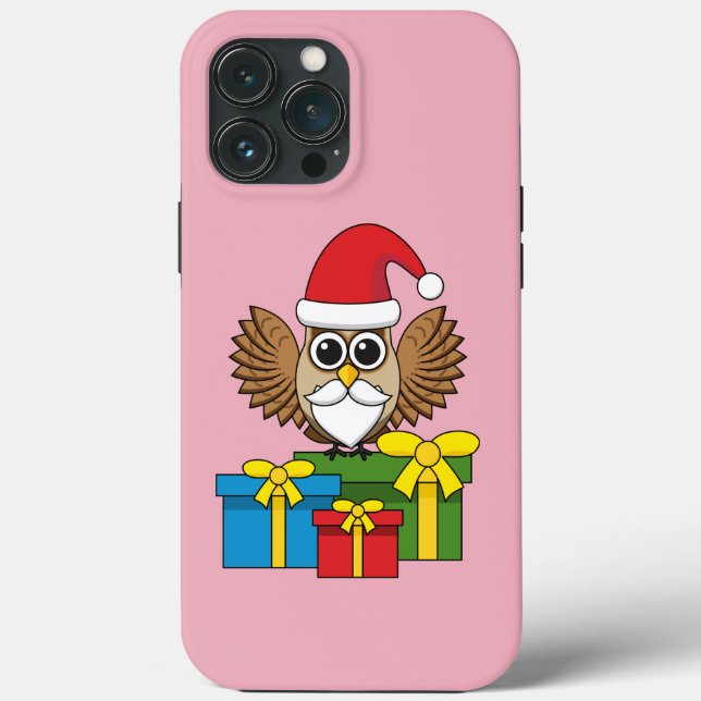 Santa Claus Owl with Presents Case-Mate iPhone Case (Back)