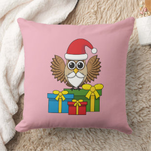 Santa Claus Owl with Presents Cushion