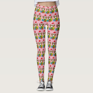 Santa Claus Owl with Presents Leggings