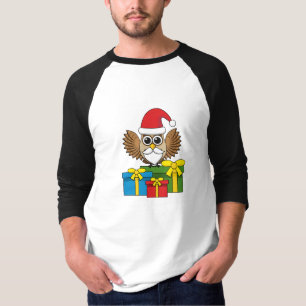 Santa Claus Owl with Presents T-Shirt
