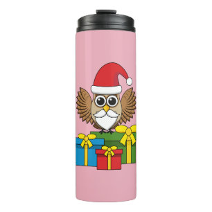 Santa Claus Owl with Presents Thermal Tumbler