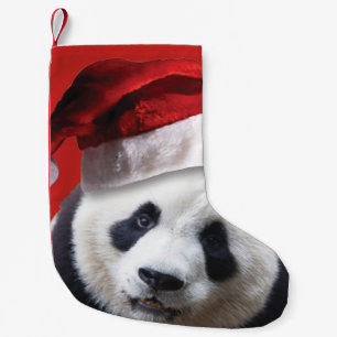 Santa Claus Panda Bear Small Christmas Stocking