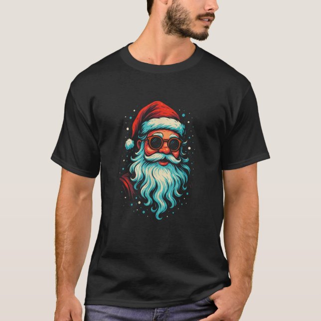 Santa Claus Papa Claus Funny Beard Christmas  T-Shirt (Front)