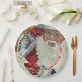 Santa Claus Paper Plates Personalised Christmas