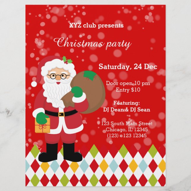 Santa Claus party * choose background colour Flyer (Front)