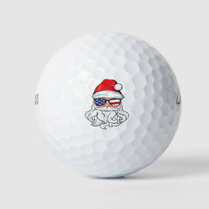 Santa Claus Patriotic Sunglasses Kids Christmas Golf Balls