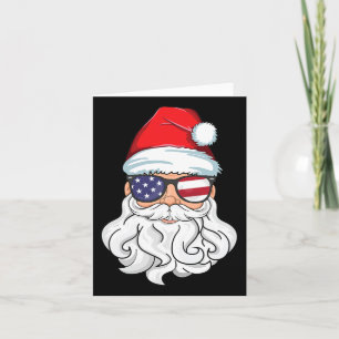 Santa Claus Patriotic Usa Sungles Kids Christmas I Card
