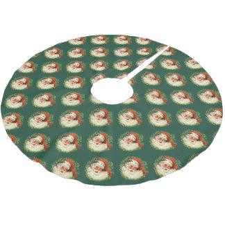 Santa Claus Pattern Brushed Polyester Tree Skirt
