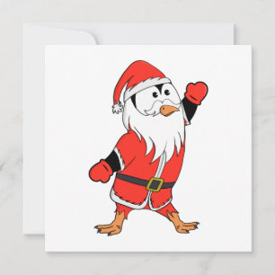 Santa Claus Penguin Ready for Christmas Invitation