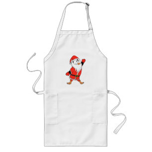 Santa Claus Penguin Ready for Christmas Long Apron