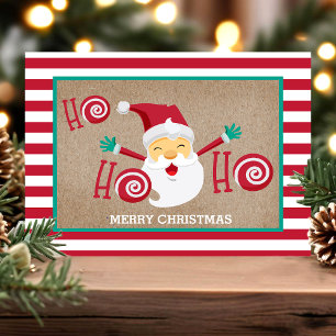 Santa Claus Peppermint Personalised Christmas Postcard