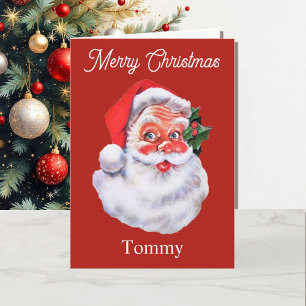 Santa Claus Personalise Christmas for Grandchild Card