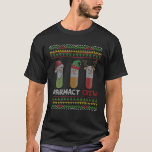 Santa Claus Pharmacy Crew Christmas Pills Snowman T-Shirt