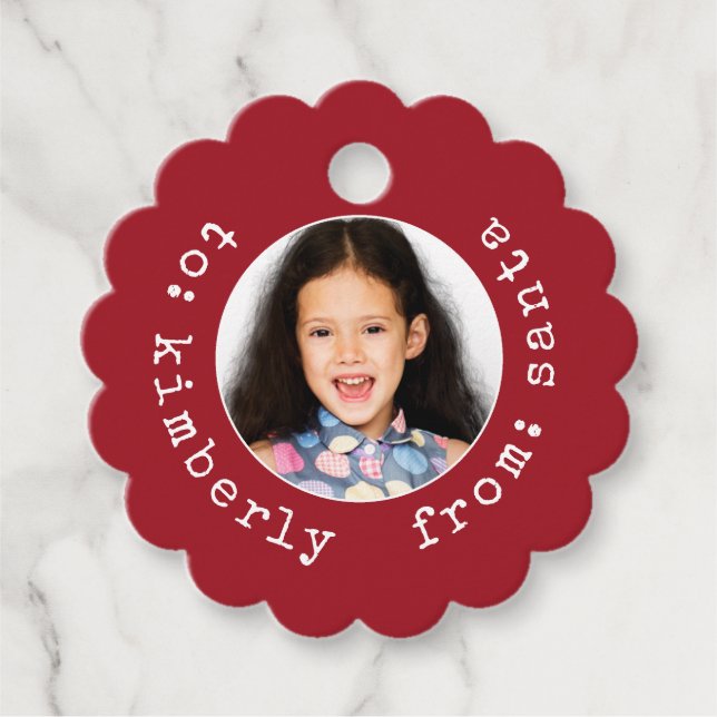 Santa Claus Photo Favour Tags (Front)