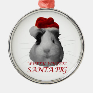 Santa Claus Pig Guinea Pig Christmas Holidays Metal Tree Decoration