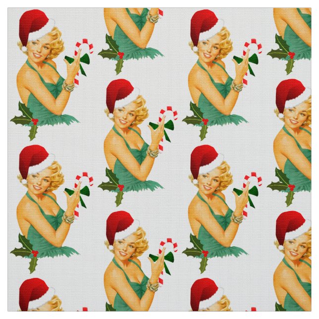 santa claus pin up fabric (Swatch)