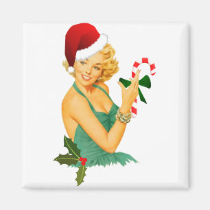 santa claus pin up magnet