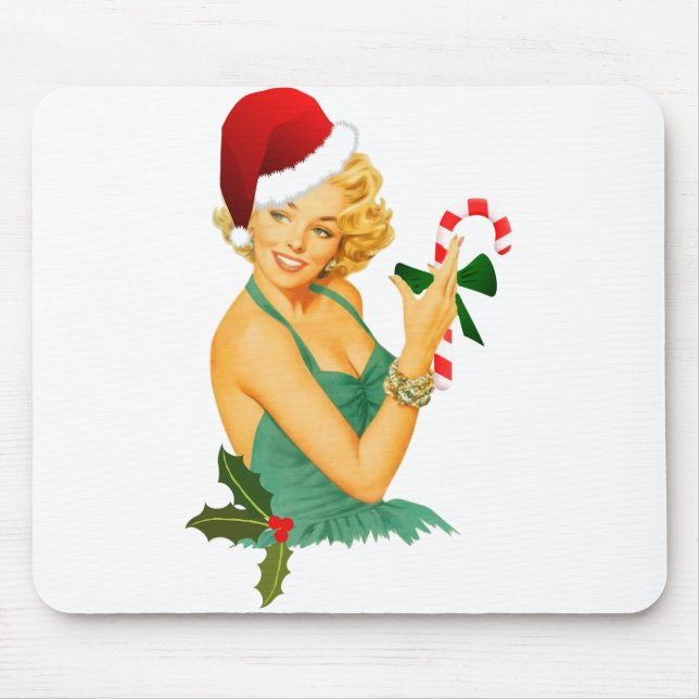 santa claus pin up mouse mat (Front)