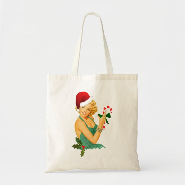 santa claus pin up tote bag (Front)