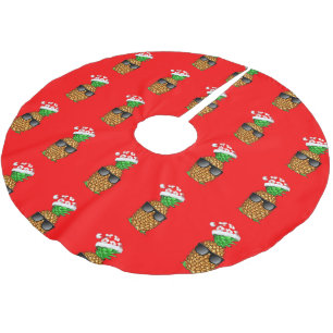 Santa Claus Pineapple Brushed Polyester Tree Skirt