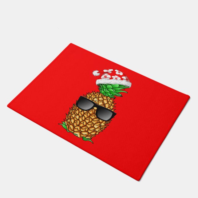 Santa Claus Pineapple Doormat (Angled)