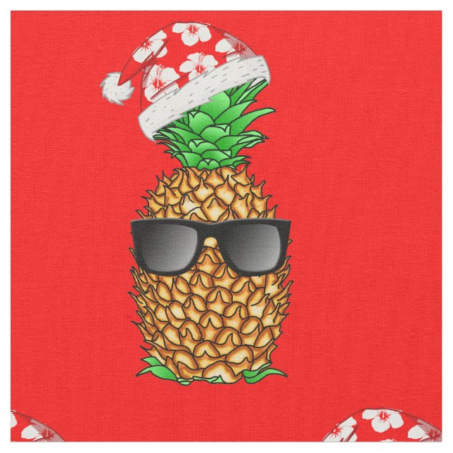 Santa Claus Pineapple Fabric (Close Up)