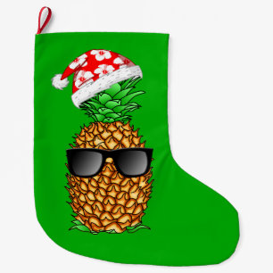 Santa Claus Pineapple Large Christmas Stocking