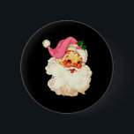 Santa Claus Pink Christmas Face Old Xmas Vintage P 6 Cm Round Badge<br><div class="desc">Santa Claus Pink Christmas Face Old Xmas Vintage Pink Santa</div>
