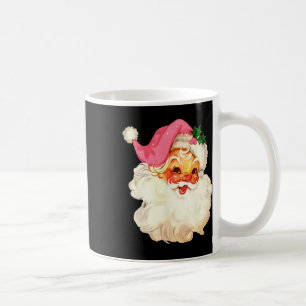 Santa Claus Pink Christmas Face Old Xmas Vintage P Coffee Mug