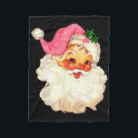Santa Claus Pink Christmas Face Old Xmas Vintage P Fleece Blanket<br><div class="desc">Santa Claus Pink Christmas Face Old Xmas Vintage Pink Santa</div>