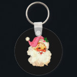 Santa Claus Pink Christmas Face Old Xmas Vintage P Key Ring<br><div class="desc">Santa Claus Pink Christmas Face Old Xmas Vintage Pink Santa</div>