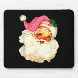 Santa Claus Pink Christmas Face Old Xmas Vintage P Mouse Mat