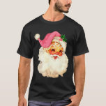 Santa Claus Pink Christmas Face Old Xmas Vintage P T-Shirt<br><div class="desc">Santa Claus Pink Christmas Face Old Xmas Vintage Pink Santa</div>