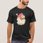 Santa Claus Pink Christmas Face Old Xmas Vintage P T-Shirt<br><div class="desc">Santa Claus Pink Christmas Face Old Xmas Vintage Pink Santa Pullover</div>