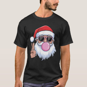 Santa Claus Pink Glasses Bubblegum T-Shirt