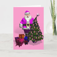 Santa Claus Pink Ribbons