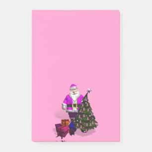 Santa Claus Pink Ribbons Post-it Notes