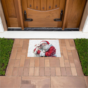 Santa Claus & Pitbull Puppy Dog Doormat