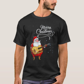 Santa Claus Play Guitar, Family Merry Christmas Pa T-Shirt