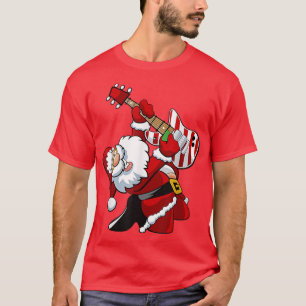 Santa Claus Play Guitar Matching Family Christmas  T-Shirt