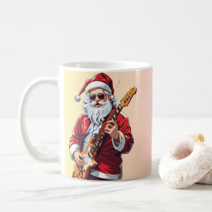 Santa Claus Playing a Guitar Coffee Mug