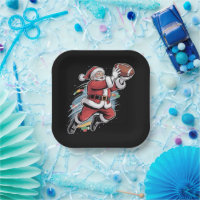 Santa Claus Playing American Football Christmas 