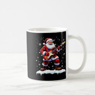 Santa Claus Playing B Guitar Christmas Xmas Music  Coffee Mug