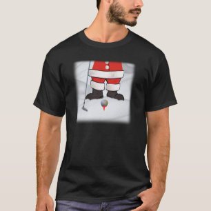 Santa Claus Playing Golf in the Snow T-Shirt