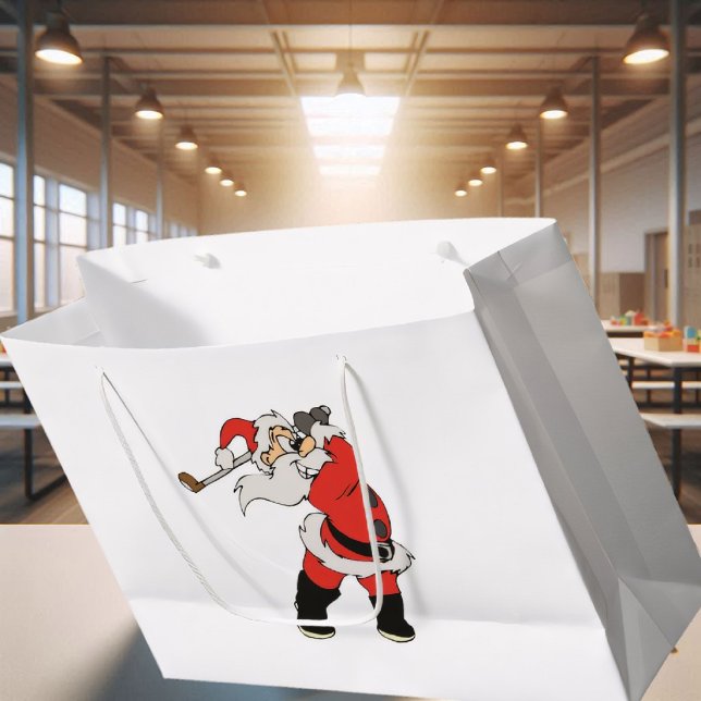 Santa Claus playing golf Large Gift Bag (Creator Uploaded)