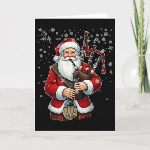 Santa Claus Playing Gpipes - Funny Gpiper Player X Card